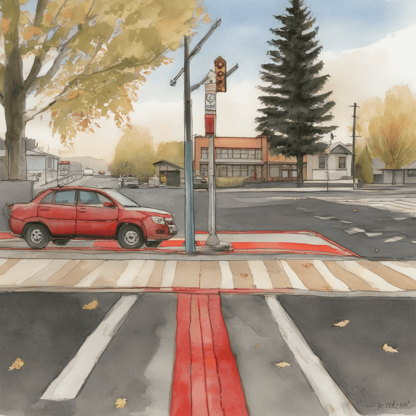 Maple leaf on Walla Walla High's peeling safety crosswalk